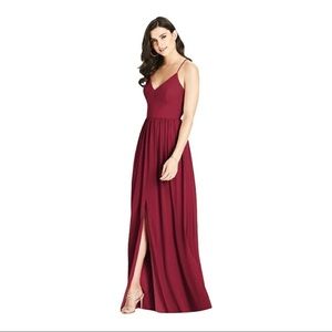 NEW Dessy Collection Criss Cross Strap Backless Maxi Dress Style 3019 Burgundy